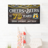Cheers and Beers to 79 Years Birthday Party Banner 横断幕 (インサイチュ)