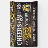 Cheers and Beers to 82 Years Birthday Party Banner 横断幕 (縦)