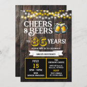 Cheers and Beers to 86 Years Backyard BBQ Birthday 招待状 (正面/裏面)