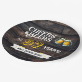 Cheers and Beers to 97 Years Rustic Birthday ペーパープレート (アングル)