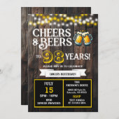 Cheers and Beers to 98 Years Backyard BBQ Birthday 招待状 (正面/裏面)