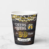 Cheers and Beers to 99 Years Rustic Birthday 紙コップ (正面)