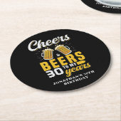 Cheers and Beers to my 30 Years, Fun Birthday  ラウンドペーパーコースター (アングル)