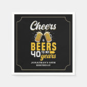 Cheers and Beers to my 40 Years, Any Birthday スタンダードカクテルナプキン (正面)