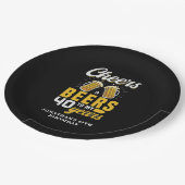 Cheers and Beers to my 40 Years, Any Birthday ペーパープレート (アングル)