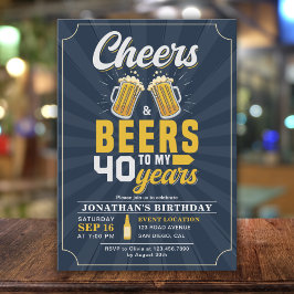 Cheers and Beers to my 40 Years Fun Birthday 招待状
