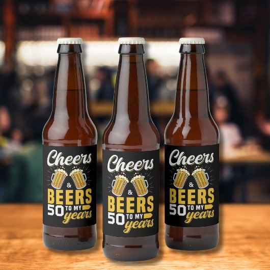 Cheers and Beers to my 50 Years, Any Birthday ビールラベル