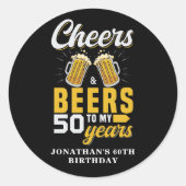 Cheers and Beers to my 50 Years, Any Birthday  ラウンドシール (正面)