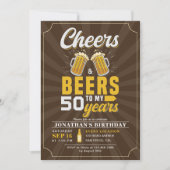 Cheers and Beers to my 50 Years, Any Birthday 招待状 (正面)