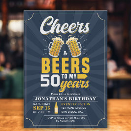 Cheers and Beers to my 50 Years, Any Birthday 招待状