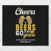 Cheers and Beers to my 60 Years, 60th Birthday ビールラベル (シングルラベル)