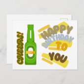 Cheers and Happy Birthday ポストカード (正面/裏面)
