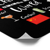 Cheers Around The World Vacation Drinking Funny Dr ポスター (角)