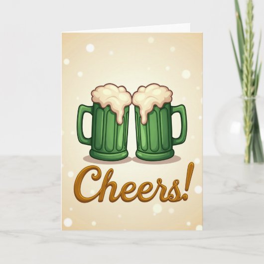 Cheers Beer Mugs Celebration Card カード (正面)