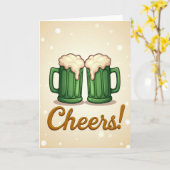 Cheers Beer Mugs Celebration Card カード (黄色い花)