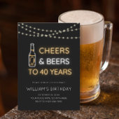Cheers & Beers ネオンサイン 40歳の大人バースデー写真 招待状