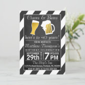 Cheers & Beers ブラックボード バースデーパーティー 招待状 (スタンド正面)