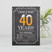 Cheers & Beers メンズ40歳の誕生日招待状 招待状 (スタンド正面)