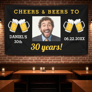 Cheers & Beers 30歳の節目のお誕生日フォト 横断幕