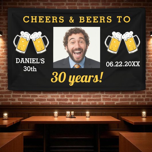 Cheers & Beers 30歳の節目のお誕生日フォト 横断幕