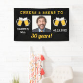 Cheers & Beers 30歳の節目のお誕生日フォト 横断幕 (インサイチュ)