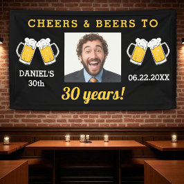 Cheers & Beers 30 Years Milestone Birthday Photo  横断幕