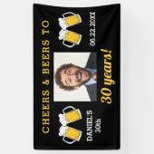 Cheers & Beers 30 Years Milestone Birthday Photo  横断幕 (縦)