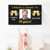 Cheers & Beers 40歳の誕生日フォトキープ 横断幕 (インサイチュ)