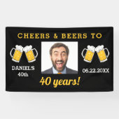 Cheers & Beers 40歳の誕生日フォトキープ 横断幕 (横)