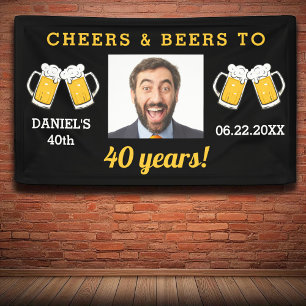Cheers & Beers 40歳の誕生日フォトキープ 横断幕