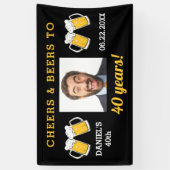 Cheers & Beers 40 Years Birthday Photo Keepsake 横断幕 (縦)