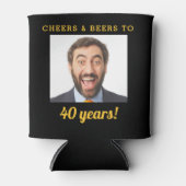 Cheers & Beers 40 Years Birthday Photo Keepsake 缶クーラー (正面)