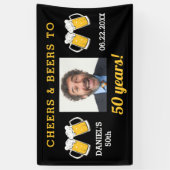 Cheers & Beers 50 Years Birthday Photo Keepsake 横断幕 (縦)