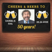 Cheers & Beers 50 Years Birthday Photo Keepsake 横断幕