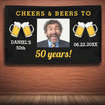 Cheers & Beers 50 Years Birthday Photo Keepsake