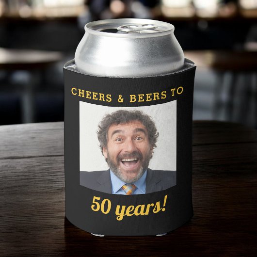 Cheers & Beers 50 Years Birthday Photo Keepsake 缶クーラー