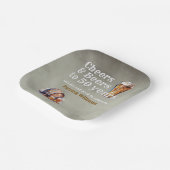 Cheers Beers 50 Years Black Smokey Men's Birthday ペーパープレート (傾斜あり)