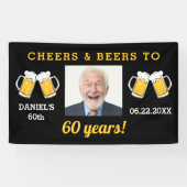 Cheers & Beers 60歳の誕生日フォト記念品 横断幕 (横)