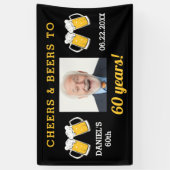 Cheers & Beers 60歳の誕生日フォト記念品 横断幕 (縦)