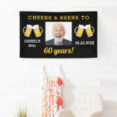 Cheers & Beers 60 Years Birthday Photo Keepsake 横断幕 (インサイチュ)