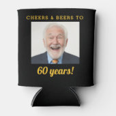Cheers & Beers 60 Years Birthday Photo Keepsake 缶クーラー (正面)