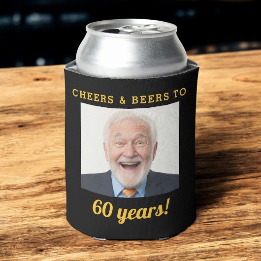 Cheers & Beers 60 Years Birthday Photo Keepsake 缶クーラー