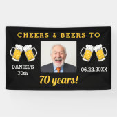 Cheers & Beers 70 Years Birthday Photo Keepsake 横断幕 (横)