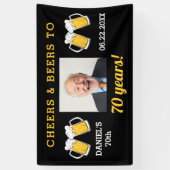 Cheers & Beers 70 Years Birthday Photo Keepsake 横断幕 (縦)
