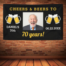 Cheers & Beers 70 Years Birthday Photo Keepsake