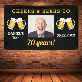 Cheers & Beers 70 Years Birthday Photo Keepsake 横断幕