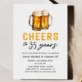 Cheers Beers Adult Birthday Party Invitation 招待状