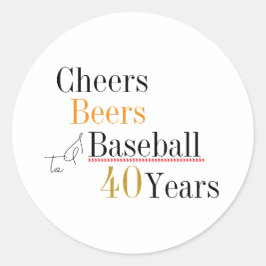 Cheers Beers and Baseball 40th Birthday Party ラウンドシール