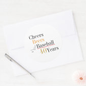 Cheers Beers and Baseball 40th Birthday Party ラウンドシール (封筒)