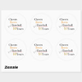 Cheers Beers and Baseball 40th Birthday Party ラウンドシール (シート)